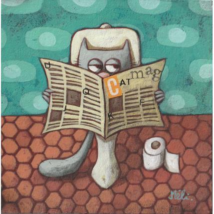 Peinture Chat mag par Catoni Melina | Tableau Art naïf Acrylique Animaux, Scènes de vie