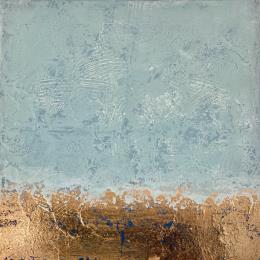 Peinture Relaxe par Dravet Brigitte | Tableau Abstrait Acrylique, Feuille d'or Minimaliste