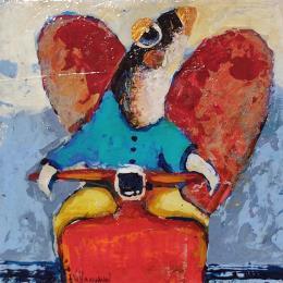 Pintura Amor de verano por Villanueva Puigdelliura Natalia | Pintura Figurative Acrylic, Resin Animals, Pop icons