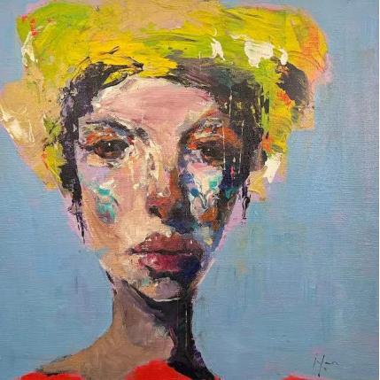 Peinture Red and Blue par Yavru Irfan | Tableau Figuratif Huile Portraits