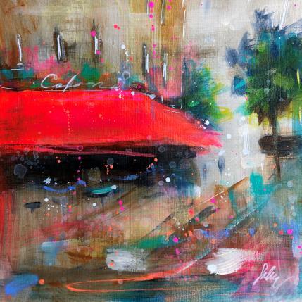 Peinture Café Amour par Solveiga | Tableau Impressionnisme Acrylique Architecture