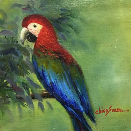 Peinture Arara de amazonas par Chico Souza | Tableau Figuratif Huile Animaux
