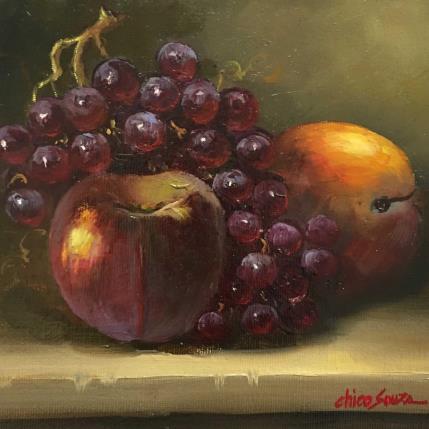 Peinture Uvas par Chico Souza | Tableau Figuratif Huile Natures mortes