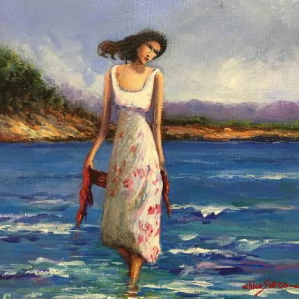 Peinture Dama no loga par Chico Souza | Tableau Figuratif Huile Portraits