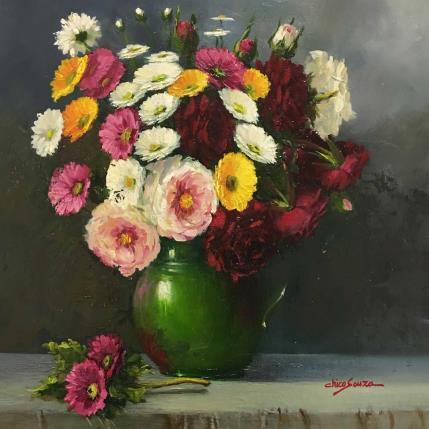 Peinture Porcelana verde par Chico Souza | Tableau Figuratif Huile Natures mortes