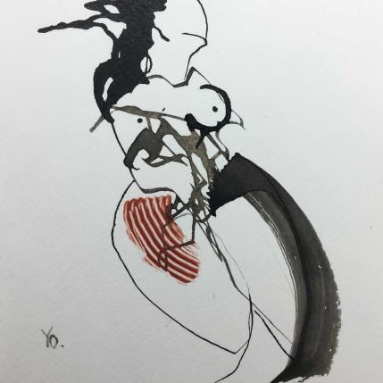Peinture L'échappée par YO | Tableau Art Singulier Acrylique, Encre Nu