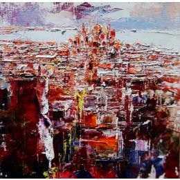 Pintura New York City #3 por Reymond Pierre | Pintura Impressionism Oil Urban