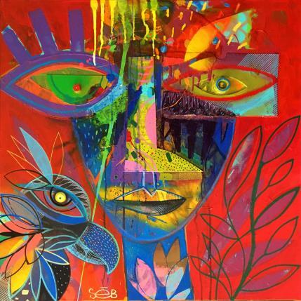 Peinture Venus Perroko  par Seb | Tableau Art Singulier Acrylique, Collage, Encre, Graffiti, Pigments, Posca animaux, Nature, Portraits