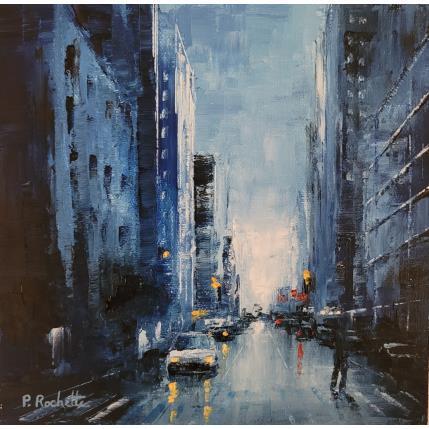 Peinture Bleu obscur  par Rochette Patrice | Tableau Figuratif Huile Urbain