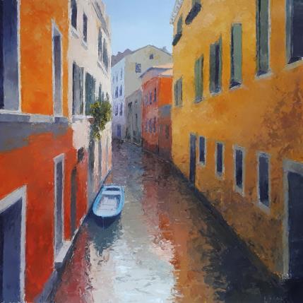 Peinture Venise, un canal par Martin Laurent | Tableau Figuratif Huile Urbain