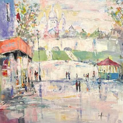 Peinture Point de vue à Montmartre par Yavru Irfan | Tableau Figuratif Huile