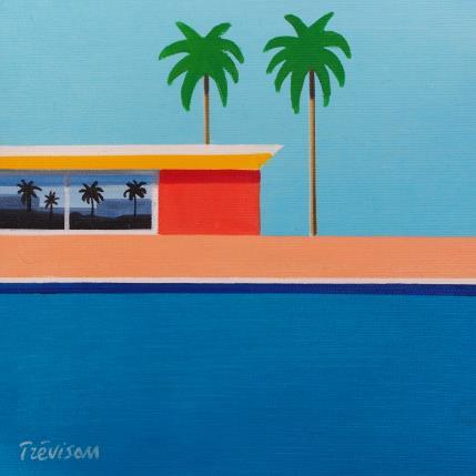 Peinture Swiming pool par Trevisan Carlo | Tableau Surréalisme Huile Architecture, Marine, Minimaliste