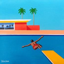 Painting Small jump by Trevisan Carlo | Painting Surrealism Oil Architecture, Minimalist, Sport