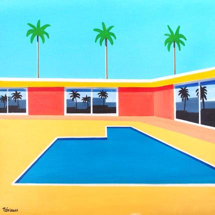 Peinture Yellow pool par Trevisan Carlo | Tableau Surréalisme Huile Architecture, Marine, Sport