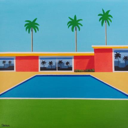 Peinture Green pool par Trevisan Carlo | Tableau Surréalisme Huile Architecture, Nature, Sport
