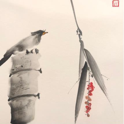 Peinture L'oiseau par De Giorgi Mauro | Tableau Figuratif Encre Animaux