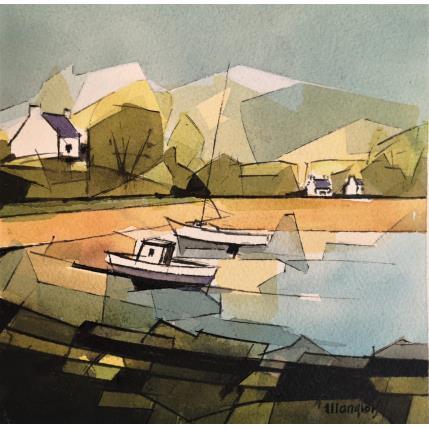 Peinture En BRETAGNE 5 par Langlois Jean-Luc | Tableau Figuratif Aquarelle Marine