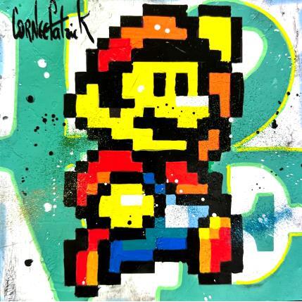 Peinture Mario pixel, green love par Cornée Patrick | Tableau Pop-art Graffiti, Huile Cinéma, Icones Pop, Scènes de vie