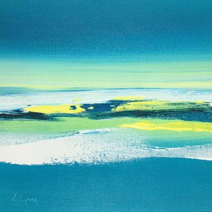 Peinture Le royaume des sirènes par Guy Viviane  | Tableau Abstrait Huile Minimaliste, Paysages