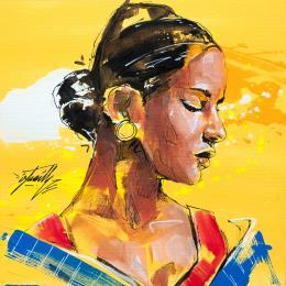 Peinture Lunja par Istraille | Tableau Figuratif Acrylique Portraits