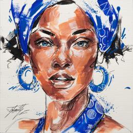 Peinture Amaka par Istraille | Tableau Figuratif Acrylique Portraits