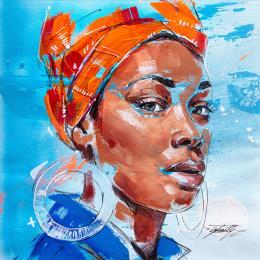Peinture Nasreen par Istraille | Tableau Figuratif Acrylique Portraits