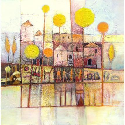 Peinture AK 104 LA FÊTE AU VILLAGE par Burgi Roger | Tableau Figuratif Acrylique Nature, scènes de vie, Urbain