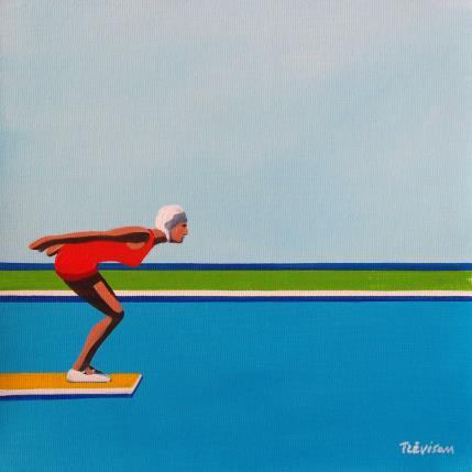 Peinture Red diver par Trevisan Carlo | Tableau Surréalisme Huile Icones Pop, Nature, Sport