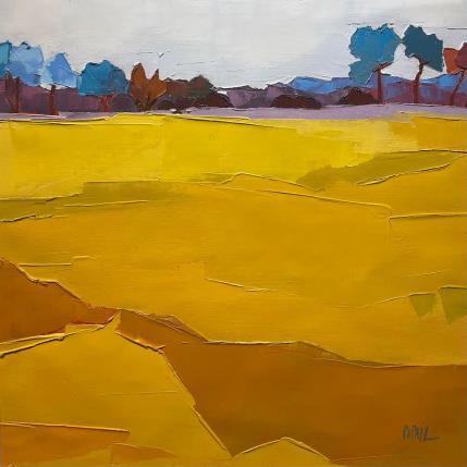 Peinture Campagne éclatante par PAPAIL | Tableau Abstrait Huile Paysages