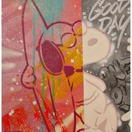 Peinture Snoop surf bi colors par Kedarone | Tableau Pop-art Acrylique, Graffiti Icones Pop