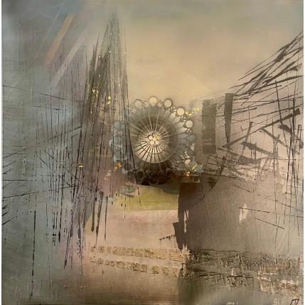 Peinture Blue dreamer and pinky flower - Cathédrale de Strasbourg par Horea | Tableau Figuratif Huile Urbain