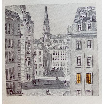 Peinture Noël à Lyon avec froid  par De León Lévi Marcelo | Tableau Figuratif Aquarelle Urbain