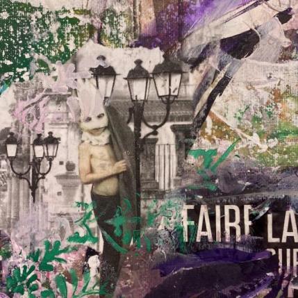 Painting Faire la fête by Bergeron Marie-Josée | Painting Surrealism Acrylic, Gluing, Oil