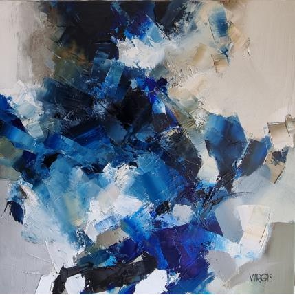 Peinture In blue par Virgis | Tableau Abstrait Huile Minimaliste