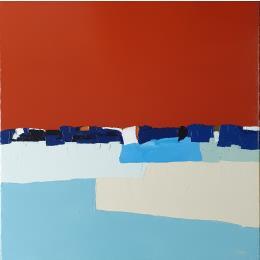 Painting Au bout du chemin by Hirson Sandrine  | Painting Abstract Oil Landscapes, Minimalist, Nature