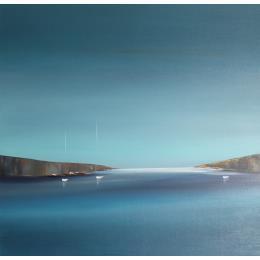 Painting Impression marine 56 by Roussel Marie-Ange et Fanny | Painting Figurative Oil Marine, Minimalist