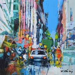 Pintura La promenade por Frédéric Thiery | Pintura Figurative Acrylic Landscapes