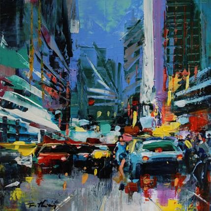 Painting Belle de nuit by Frédéric Thiery | Painting Figurative Acrylic Landscapes