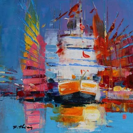 Painting La fête des voiliers by Frédéric Thiery | Painting Figurative Acrylic Landscapes