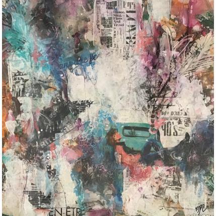 Painting Back in 90's by Bergeron Marie-Josée | Painting Surrealism Acrylic, Gluing, Oil