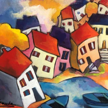 Peinture Village provençal (2) par Fauve | Tableau Figuratif Acrylique Paysages
