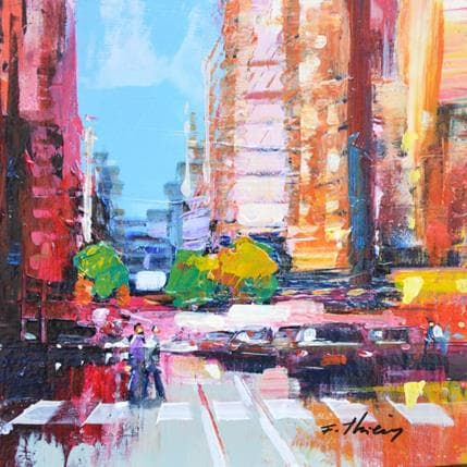 Painting Rapsodie en rouge by Frédéric Thiery | Painting Figurative Acrylic Landscapes