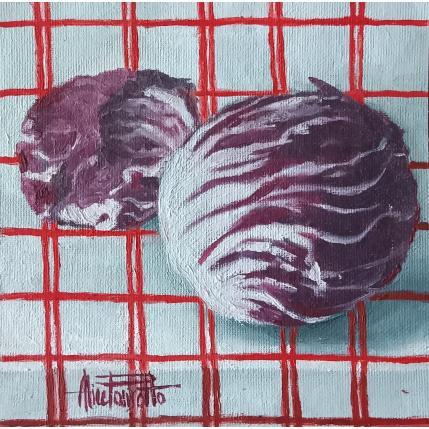 Peinture Radicchio su bianco par Parisotto Alice | Tableau Figuratif Huile Nature, Natures mortes, Portraits
