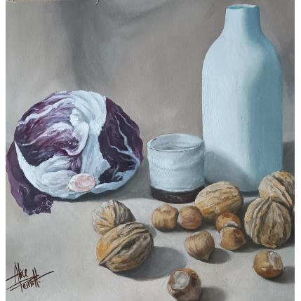 Peinture Natura magica con radicchio par Parisotto Alice | Tableau Figuratif Huile Natures mortes