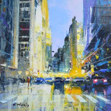 Painting Entre chien et loup by Frédéric Thiery | Painting Figurative Acrylic Landscapes