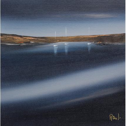 Painting Douceur nocturne 55 by Roussel Marie-Ange et Fanny | Painting Figurative Oil Marine, Minimalist