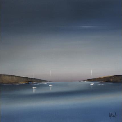 Painting Invitation à la sérénité 55 by Roussel Marie-Ange et Fanny | Painting Figurative Oil Marine, Minimalist