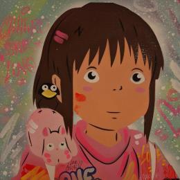 Peinture Chihiro par Kedarone | Tableau Pop-art Acrylique, Graffiti Icones Pop