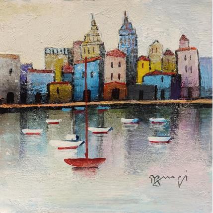 Painting La Côte Bleue AP24 by Burgi Roger | Painting Figurative Acrylic Marine