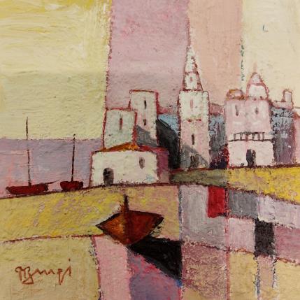 Peinture Barques échouées AL27 par Burgi Roger | Tableau Figuratif Acrylique Marine